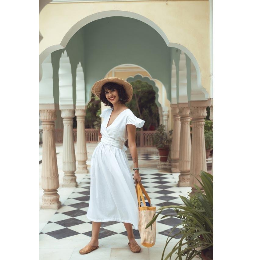 WHITE SUNDRESS (Dress-White) - Tokree Shop Jaipur