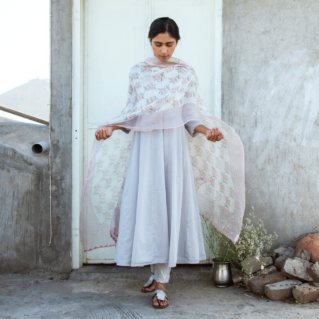 ABEER (Dupatta-Rosy Print) - Tokree Shop Jaipur