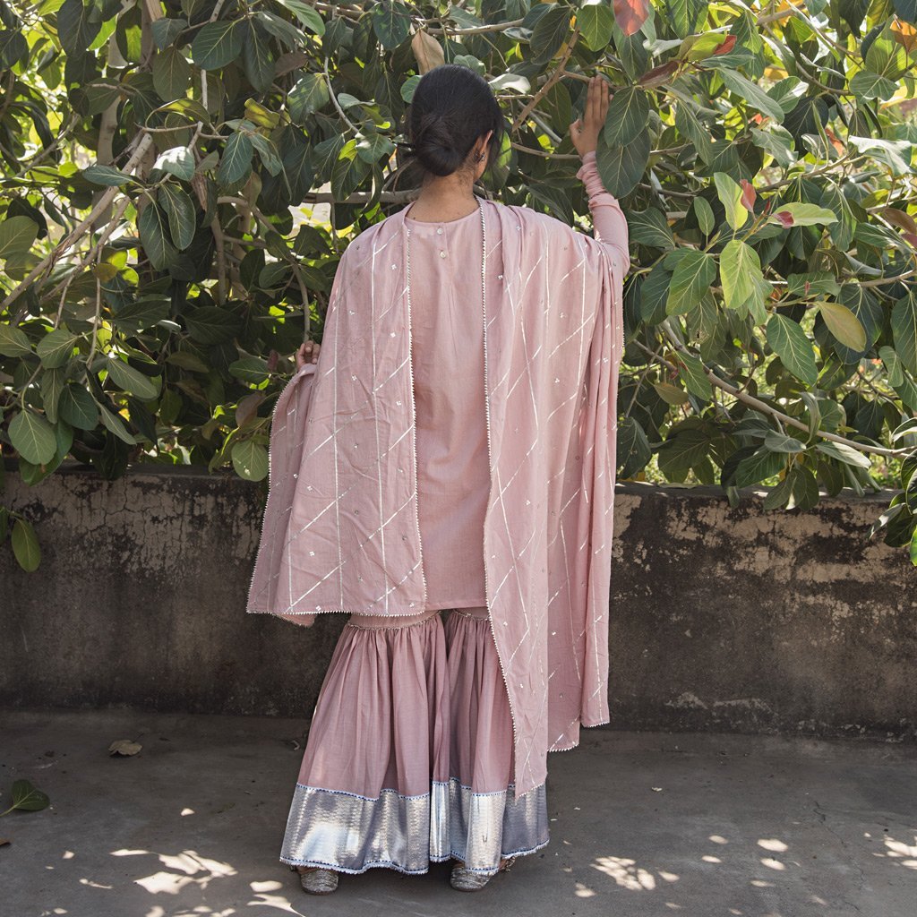 AFSANA (Sharara-Old Rose) - Tokree Shop Jaipur