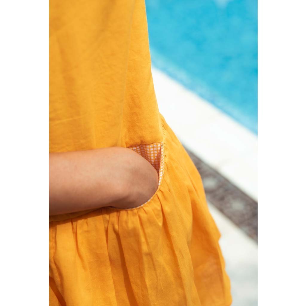 MANGUE DROPWAIST TOP (Shirt-White & Mangue) - Tokree Shop Jaipur