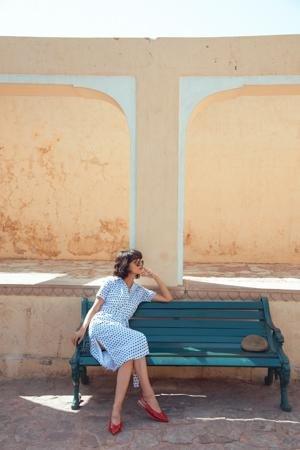 INDIGO SPLOTCH SHIRT-DRESS(Dress-White & Indigo) - Tokree Shop Jaipur