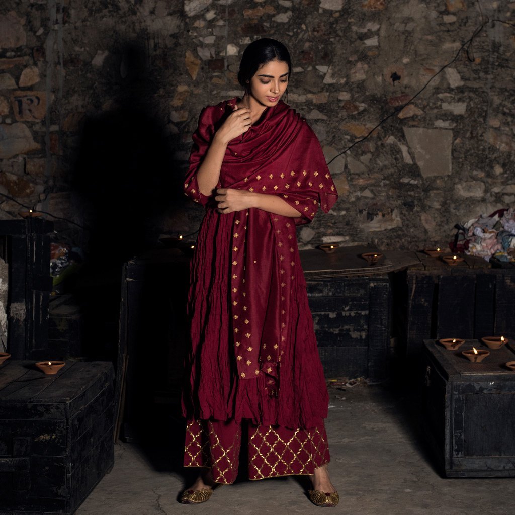 HARITA (Kurta/Dress-Maroon) - Tokree Shop Jaipur