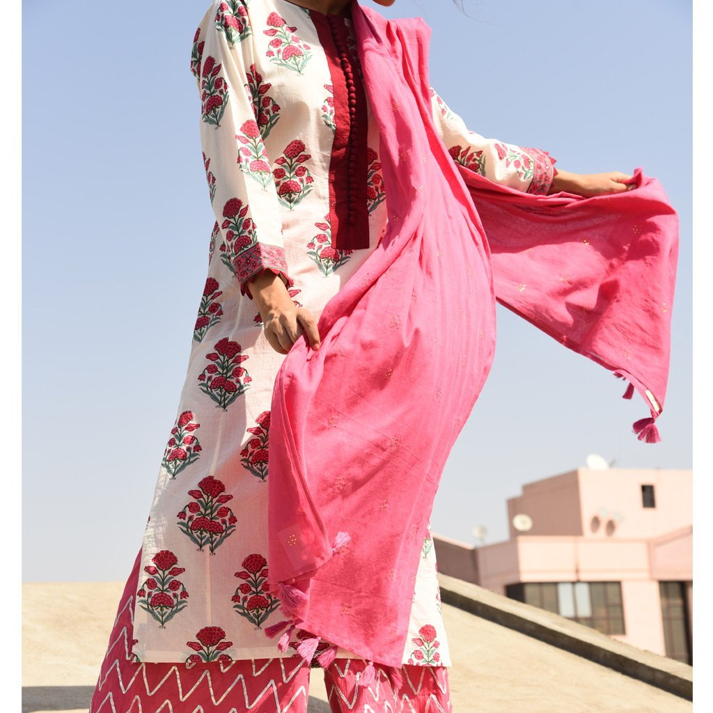 HAZARIFOOL (Dupatta-Candy Pink) - Tokree Shop Jaipur