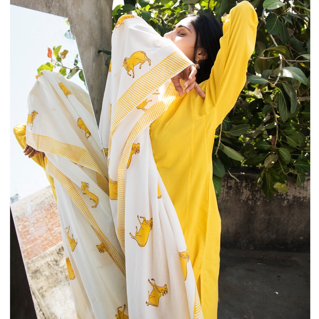 BINDU (Kurta/Dress-Yellow) - Tokree Shop Jaipur