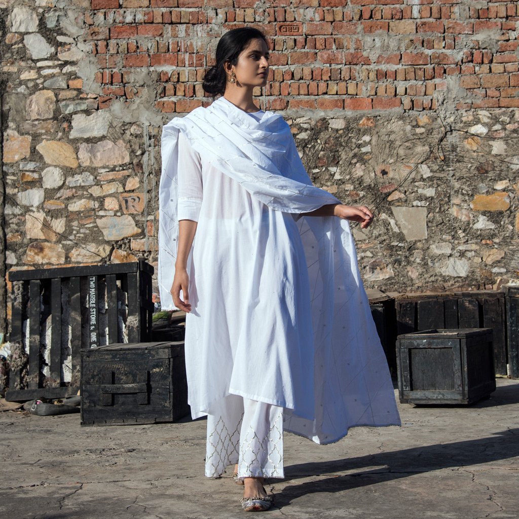 GAYATRI (Pant/Pajama-WHITE) - Tokree Shop Jaipur