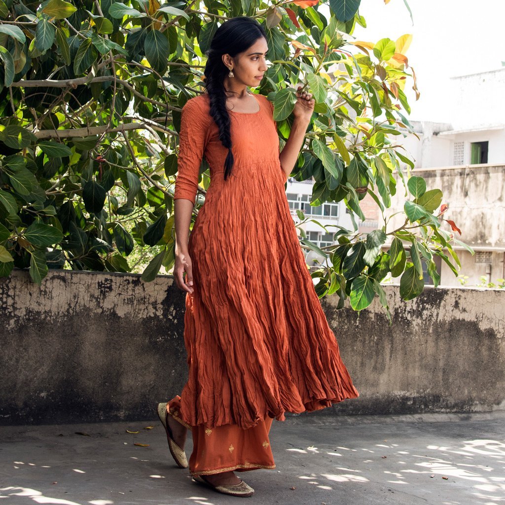 INIYA (Kurta/Dress-Rust) - Tokree Shop Jaipur