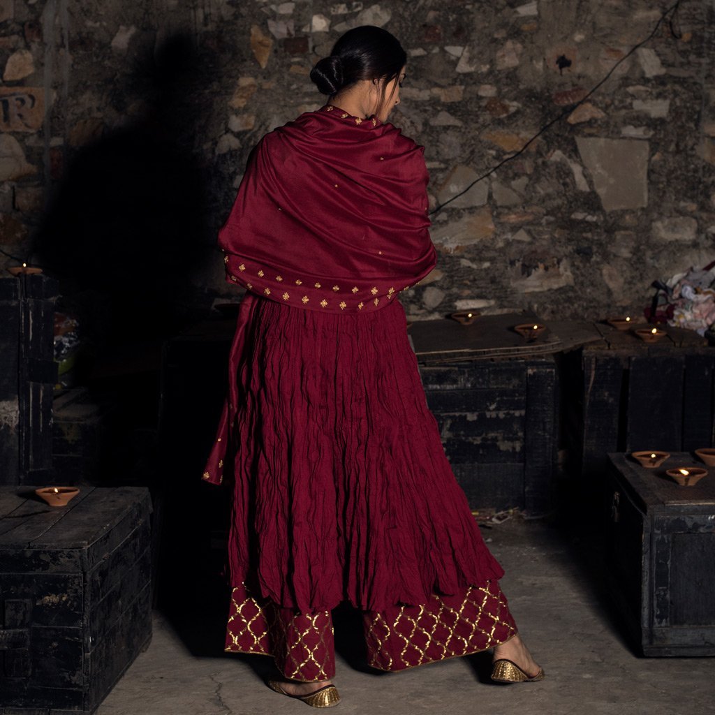 KALPANA (Dupatta-Maroon) - Tokree Shop Jaipur