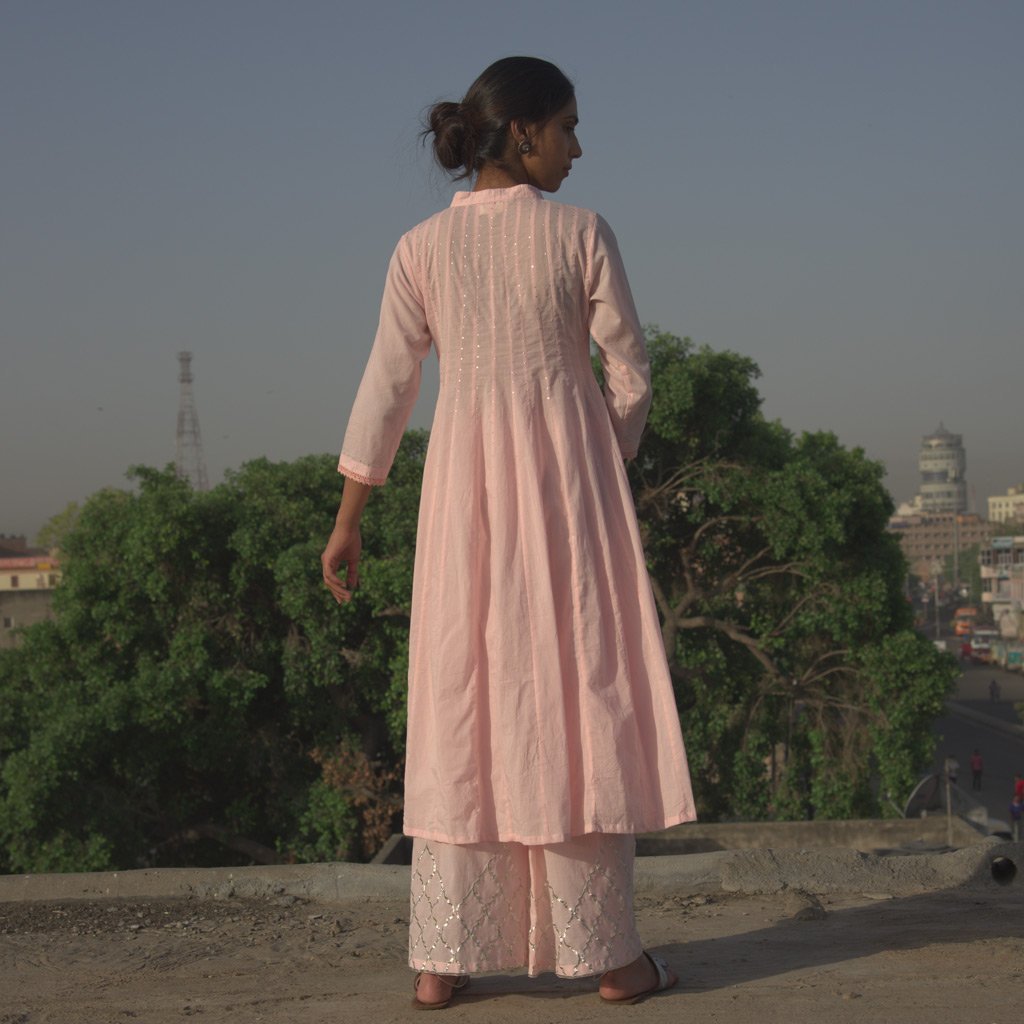 FALGUNI (Pant/Pajama-Powder Pink) - Tokree Shop Jaipur