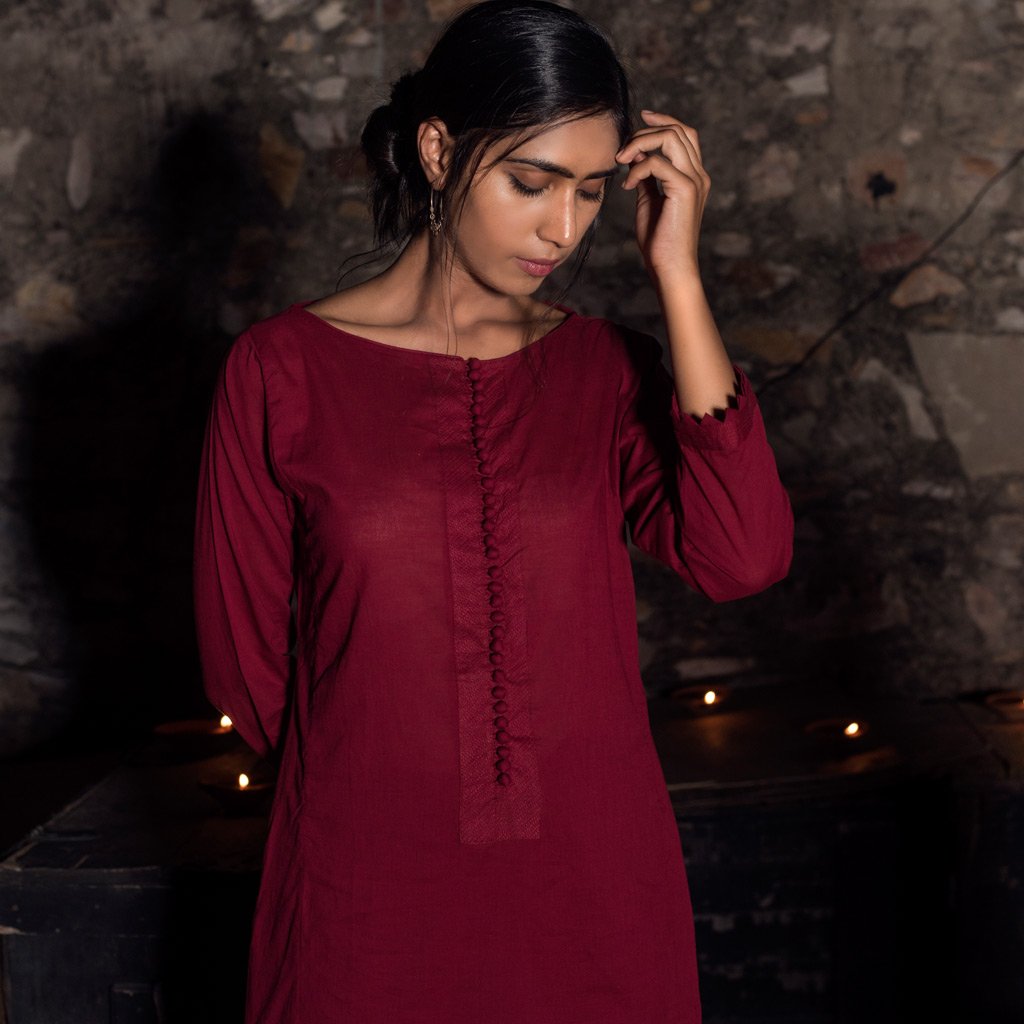 SEEMA (Kurta/Dress-Maroon) - Tokree Shop Jaipur