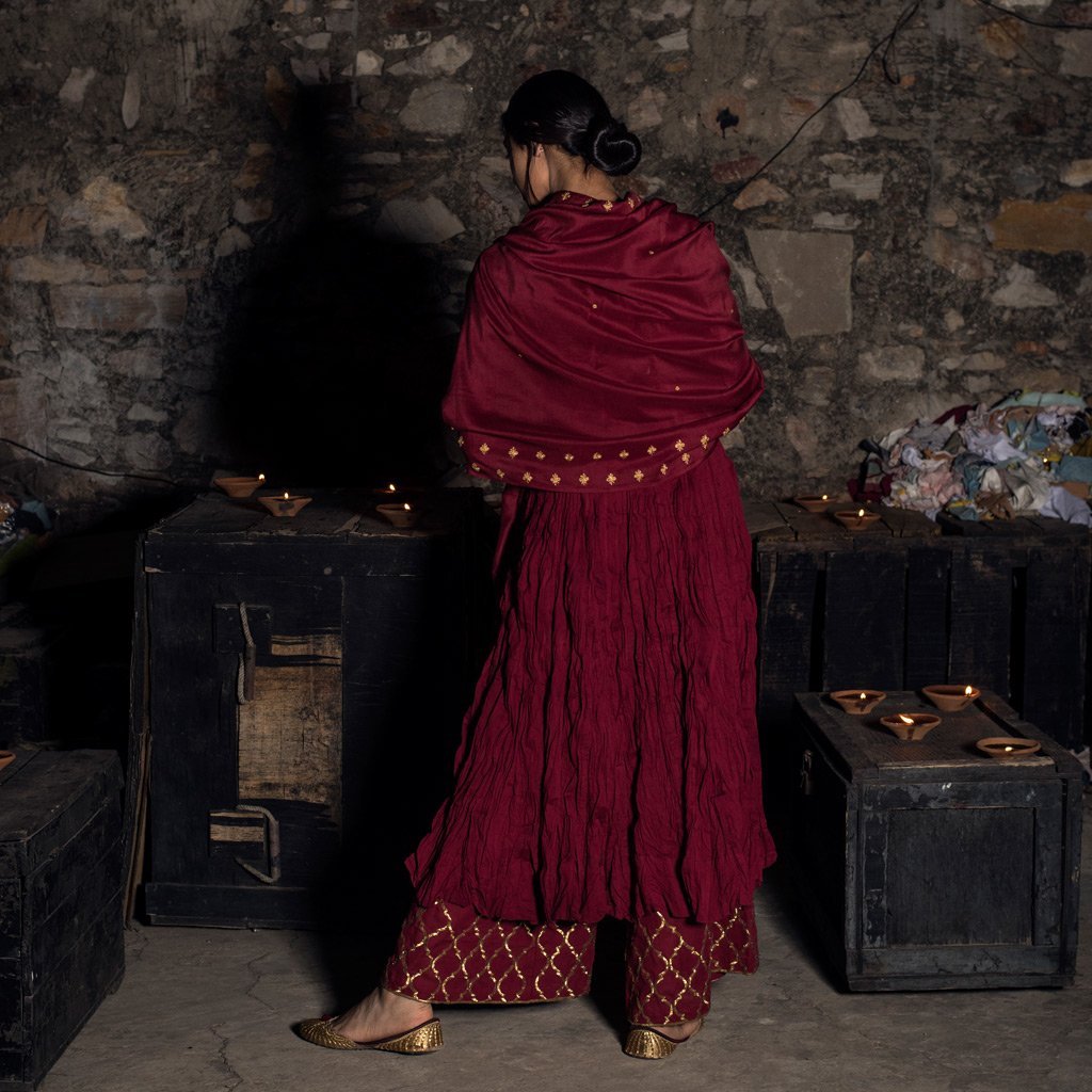 KALPANA (Dupatta-Maroon) - Tokree Shop Jaipur