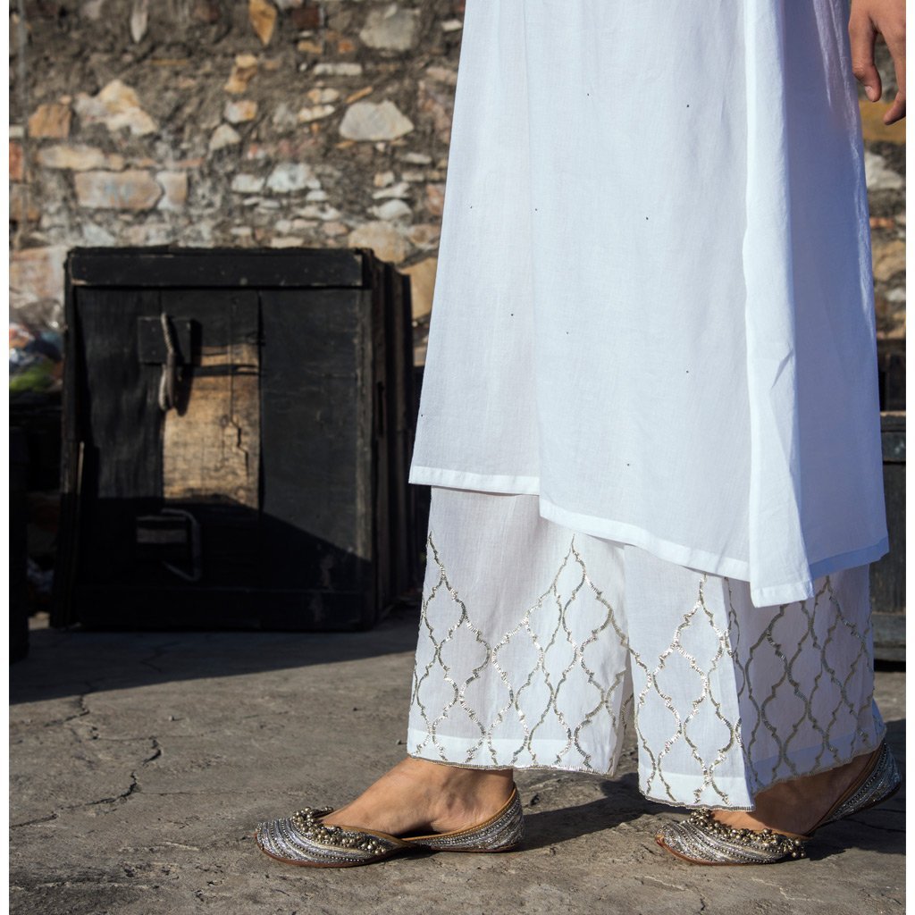 GAYATRI (Pant/Pajama-WHITE) - Tokree Shop Jaipur