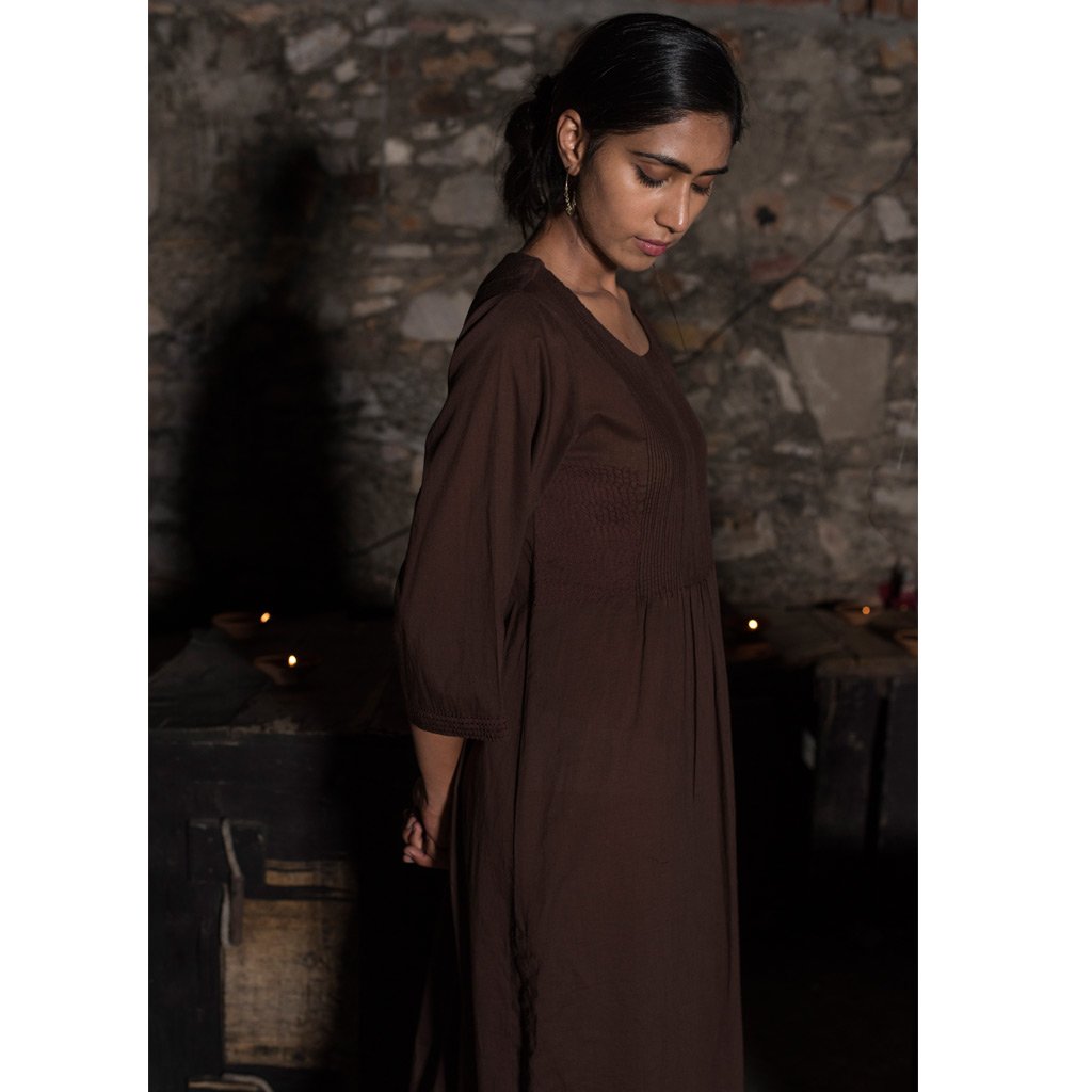 TINA (Kurta/Dress-Brown) - Tokree Shop Jaipur