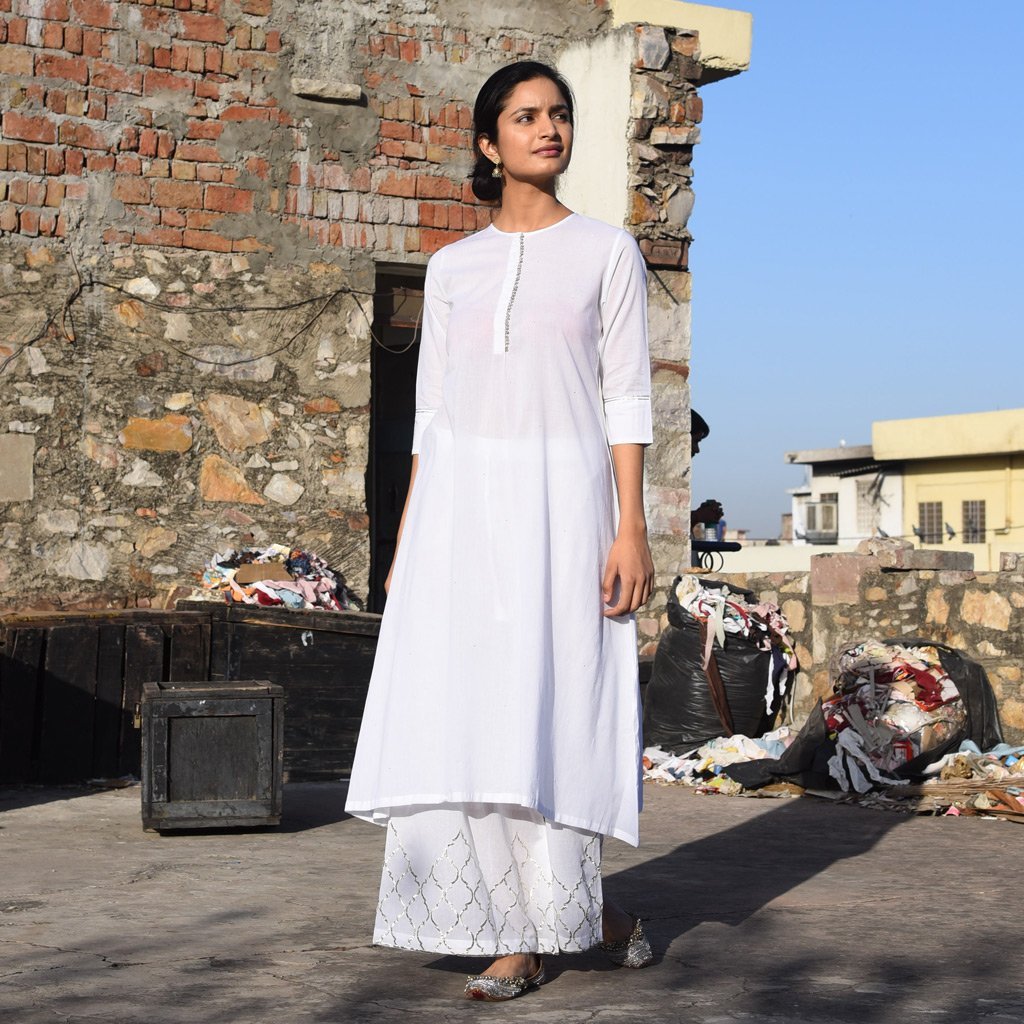 CHAMELI (Kurta/Dress-WHITE) - Tokree Shop Jaipur