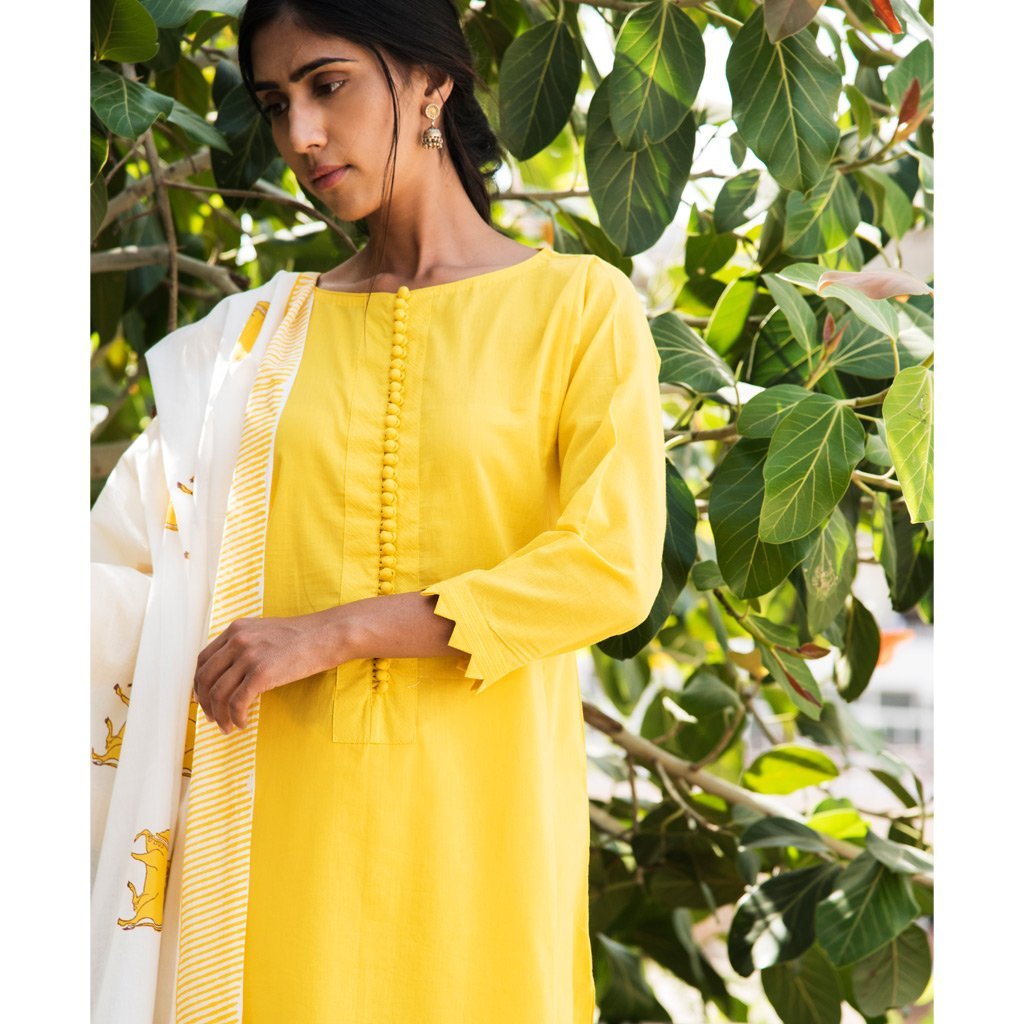 BINDU (Kurta/Dress-Yellow) - Tokree Shop Jaipur