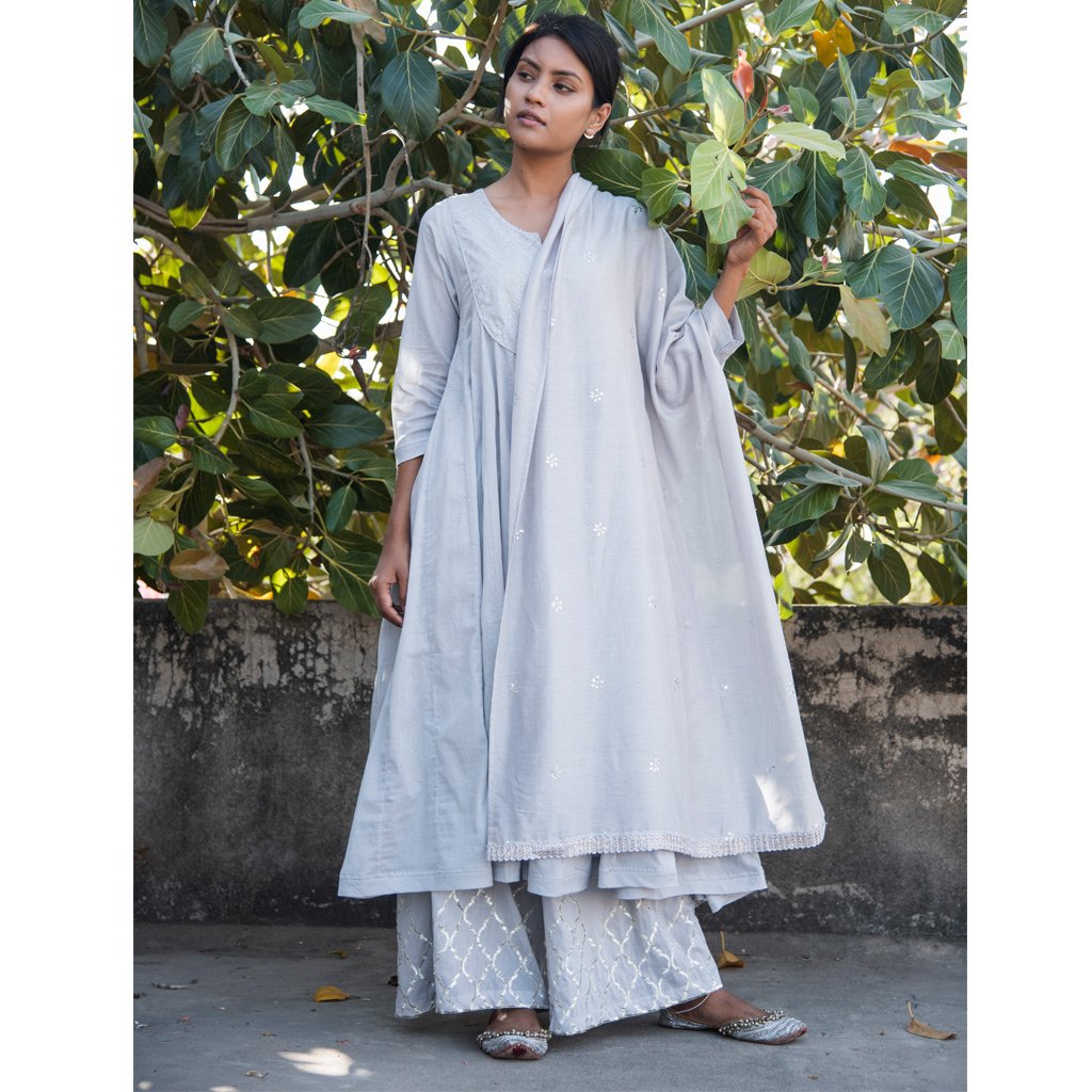 AMBA (Dupatta-Grey) - Tokree Shop Jaipur