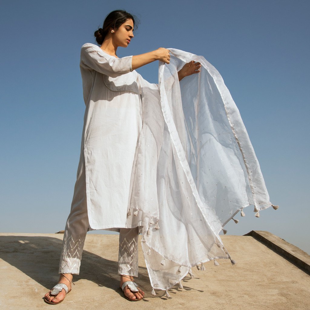 BAHAAR (Dupatta-Grey) - Tokree Shop Jaipur