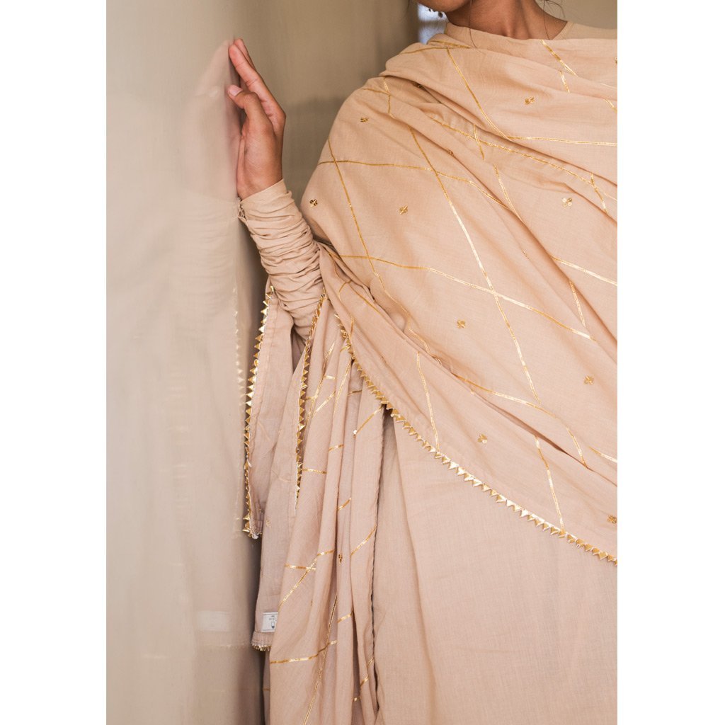 AFRA (Sharara-Beige) - Tokree Shop Jaipur