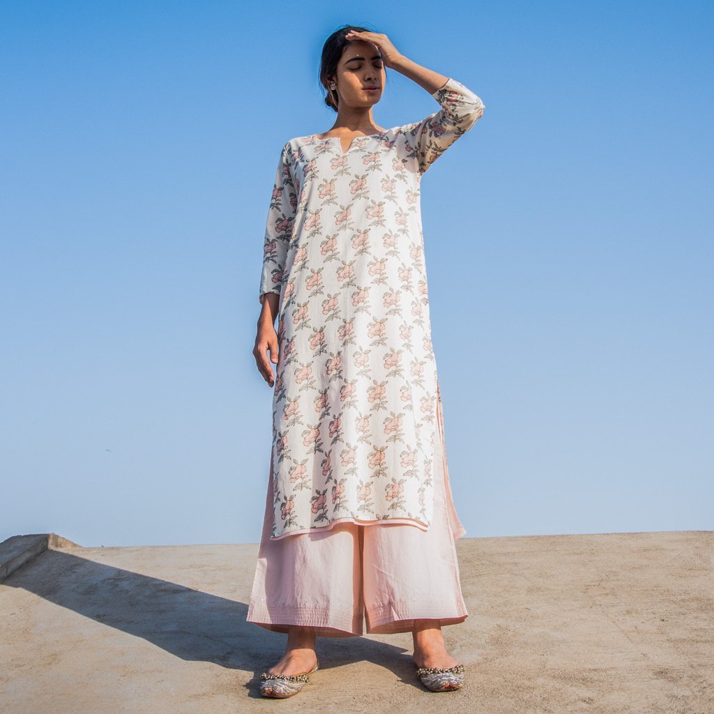 ALIYA (Kurta/Dress-Powder Pink) - Tokree Shop Jaipur