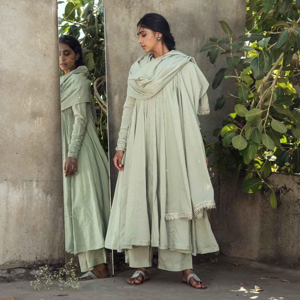 DEVAHUTI (Pant/Pajama-Sage Green) - Tokree Shop Jaipur