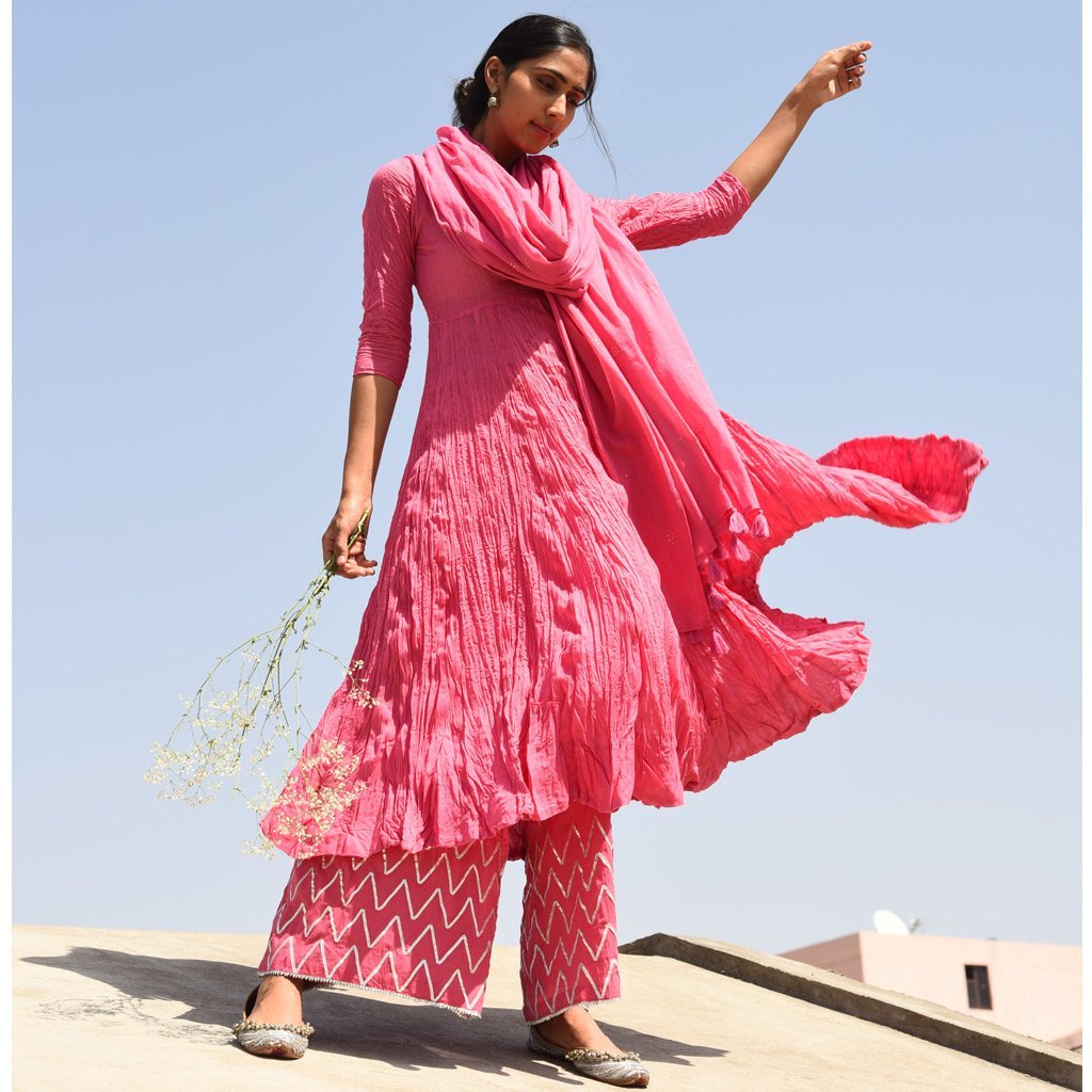 HAZARIFOOL (Dupatta-Candy Pink) - Tokree Shop Jaipur