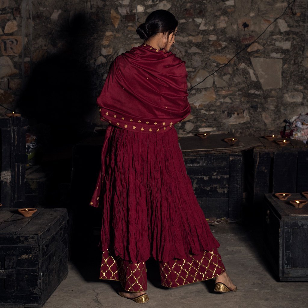 CHINAAR (Pant/Pajama-Maroon) - Tokree Shop Jaipur