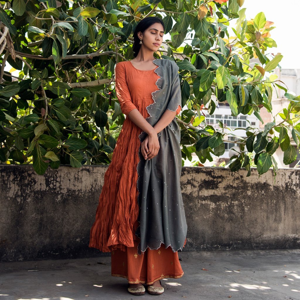 INIYA (Kurta/Dress-Rust) - Tokree Shop Jaipur