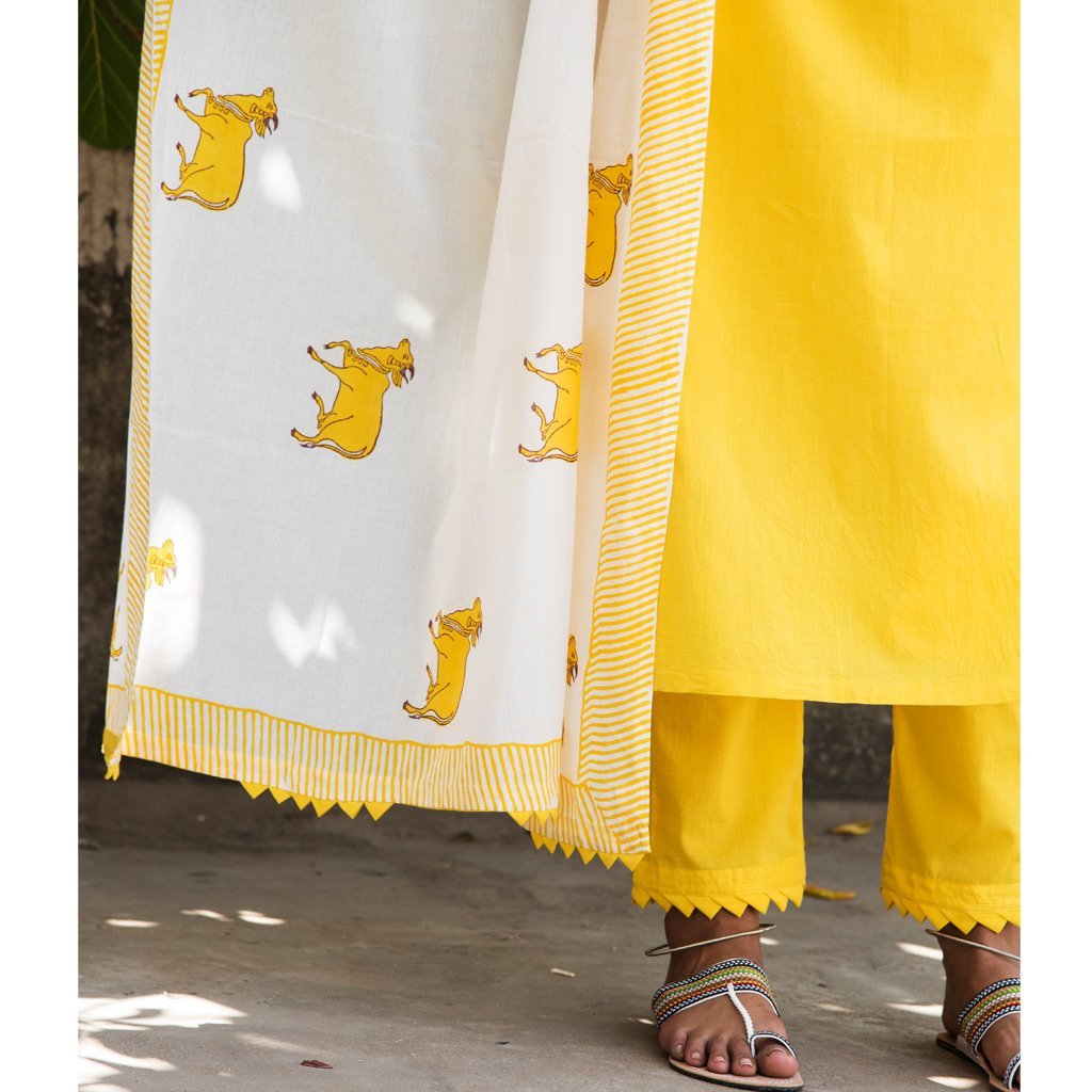 BINDU (Kurta/Dress-Yellow) - Tokree Shop Jaipur