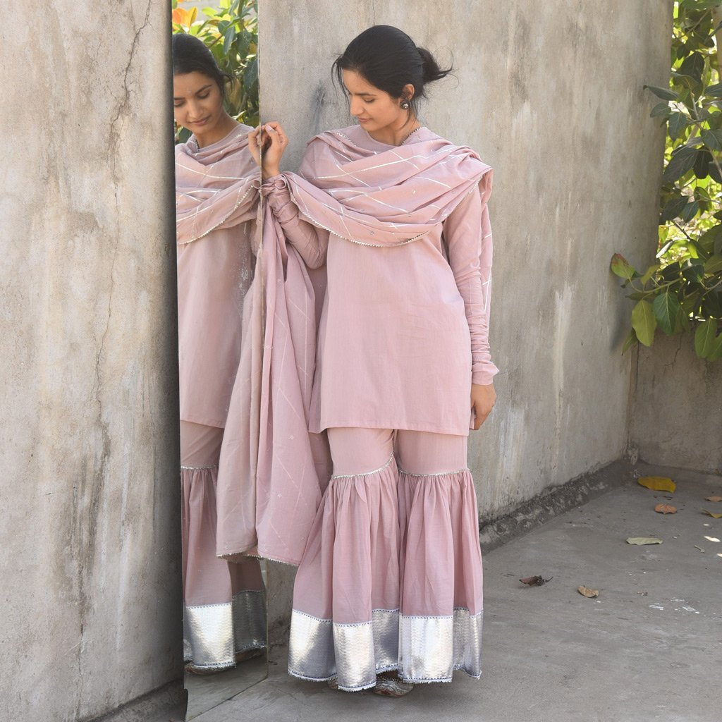 AFSANA (Sharara-Old Rose) - Tokree Shop Jaipur