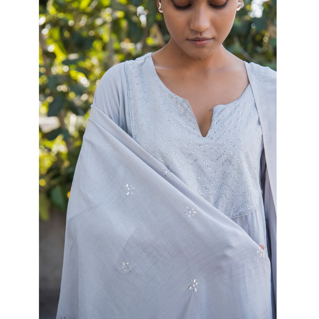 AMBA (Dupatta-Grey) - Tokree Shop Jaipur