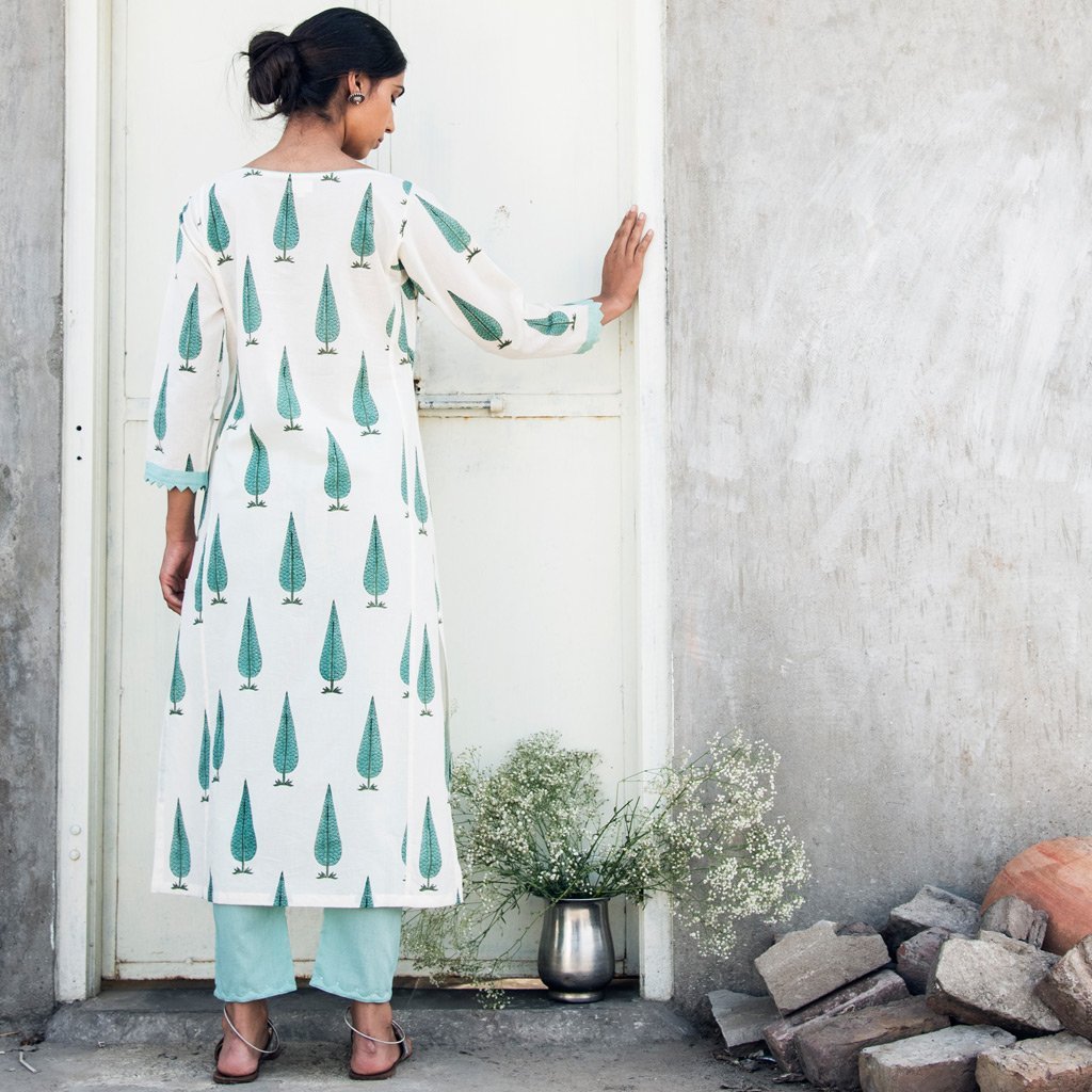 VIBHUTI (Kurta/Dress-Aqua) - Tokree Shop Jaipur