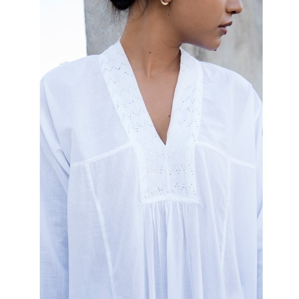 AABHA (Kurta-White) - Tokree Shop Jaipur