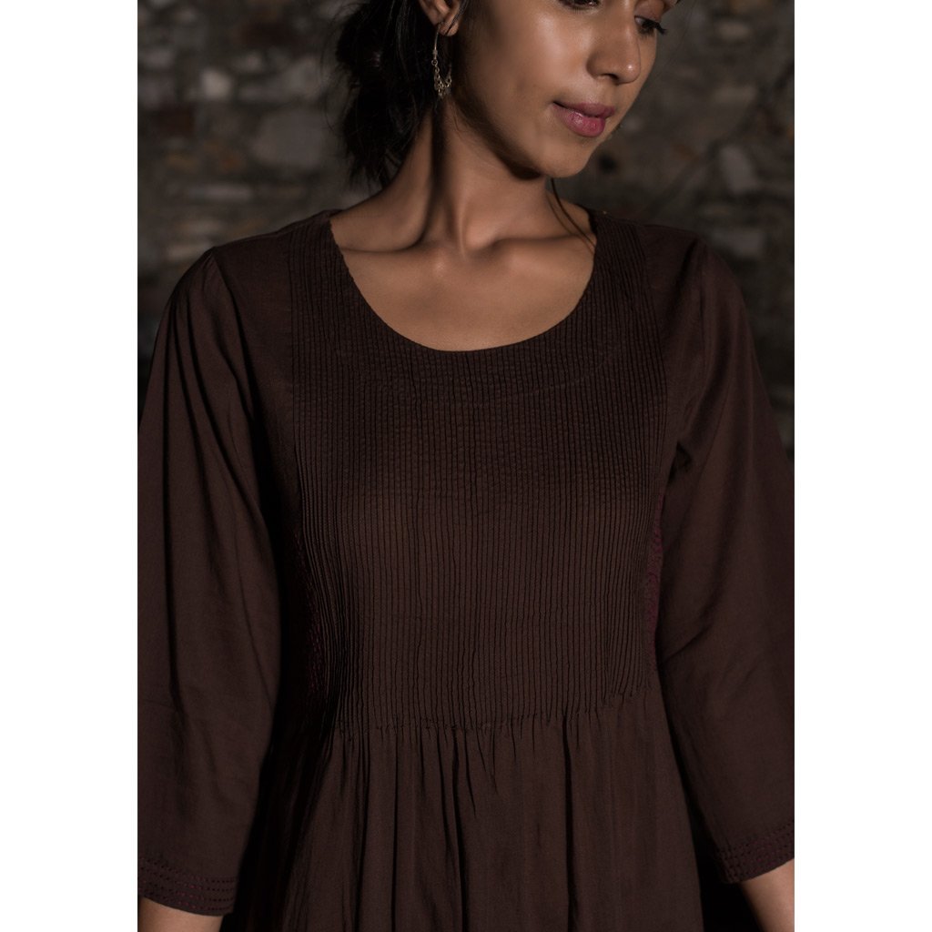 TINA (Kurta/Dress-Brown) - Tokree Shop Jaipur