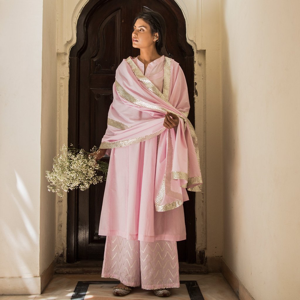 CHAMAN (Pant/Pajama-Powder Pink) - Tokree Shop Jaipur