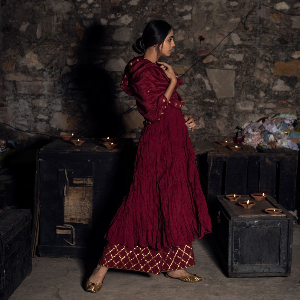 KALPANA (Dupatta-Maroon) - Tokree Shop Jaipur