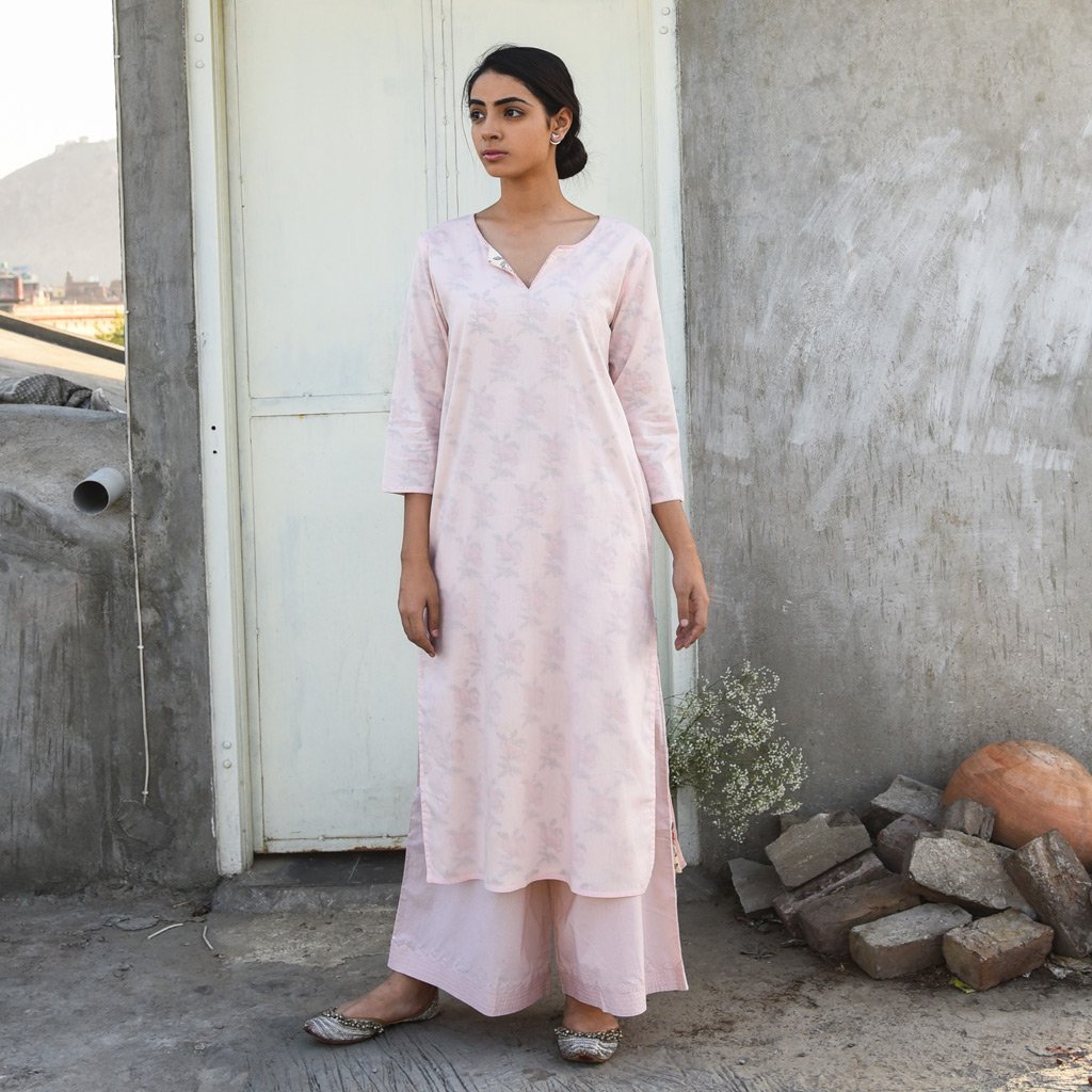 ALIYA (Kurta/Dress-Powder Pink) - Tokree Shop Jaipur