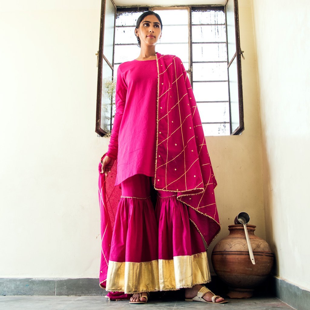 AINI (Sharara-Rani Pink) - Tokree Shop Jaipur