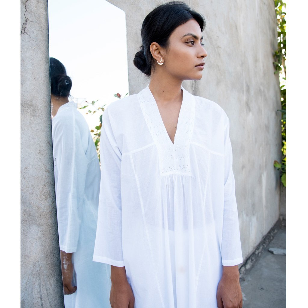 AABHA (Kurta-White) - Tokree Shop Jaipur