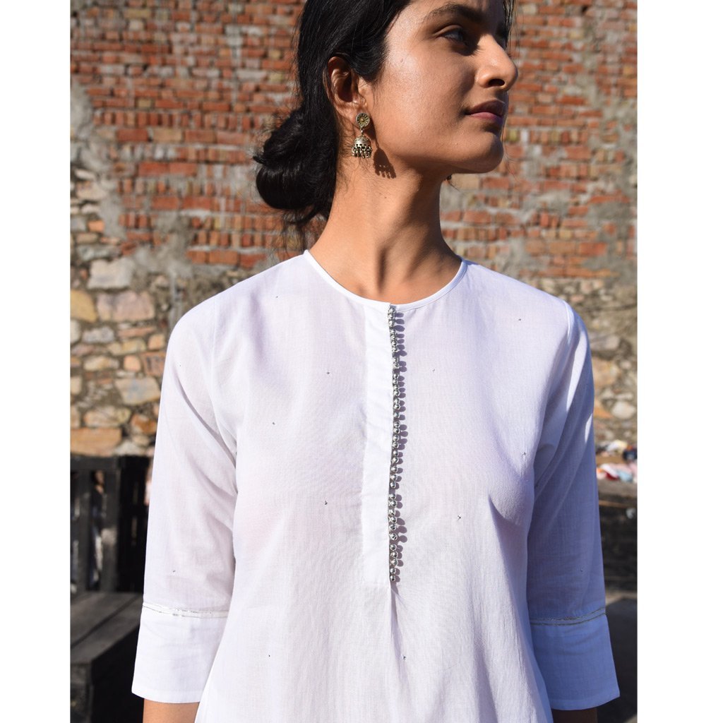 CHAMELI (Kurta/Dress-WHITE) - Tokree Shop Jaipur