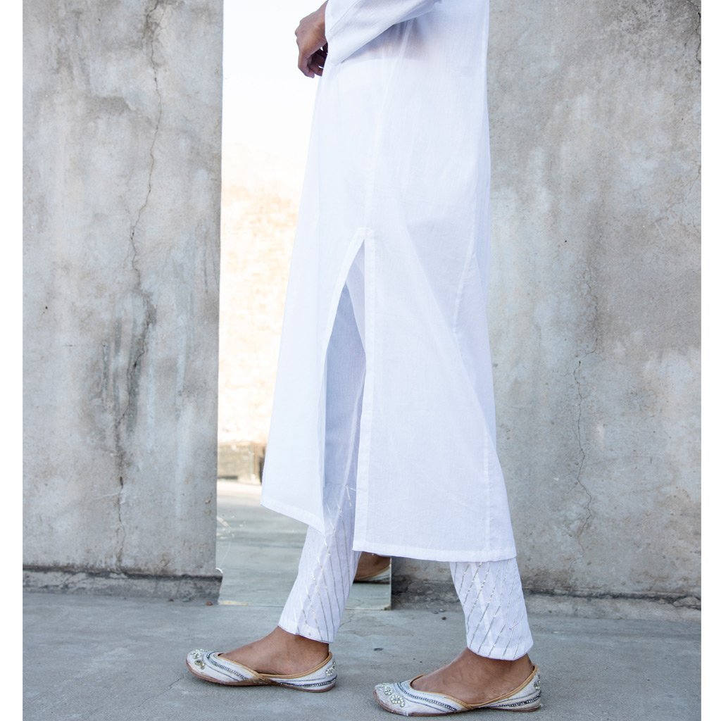 AABHA (Kurta-White) - Tokree Shop Jaipur