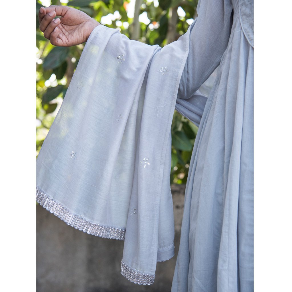 AMBA (Dupatta-Grey) - Tokree Shop Jaipur