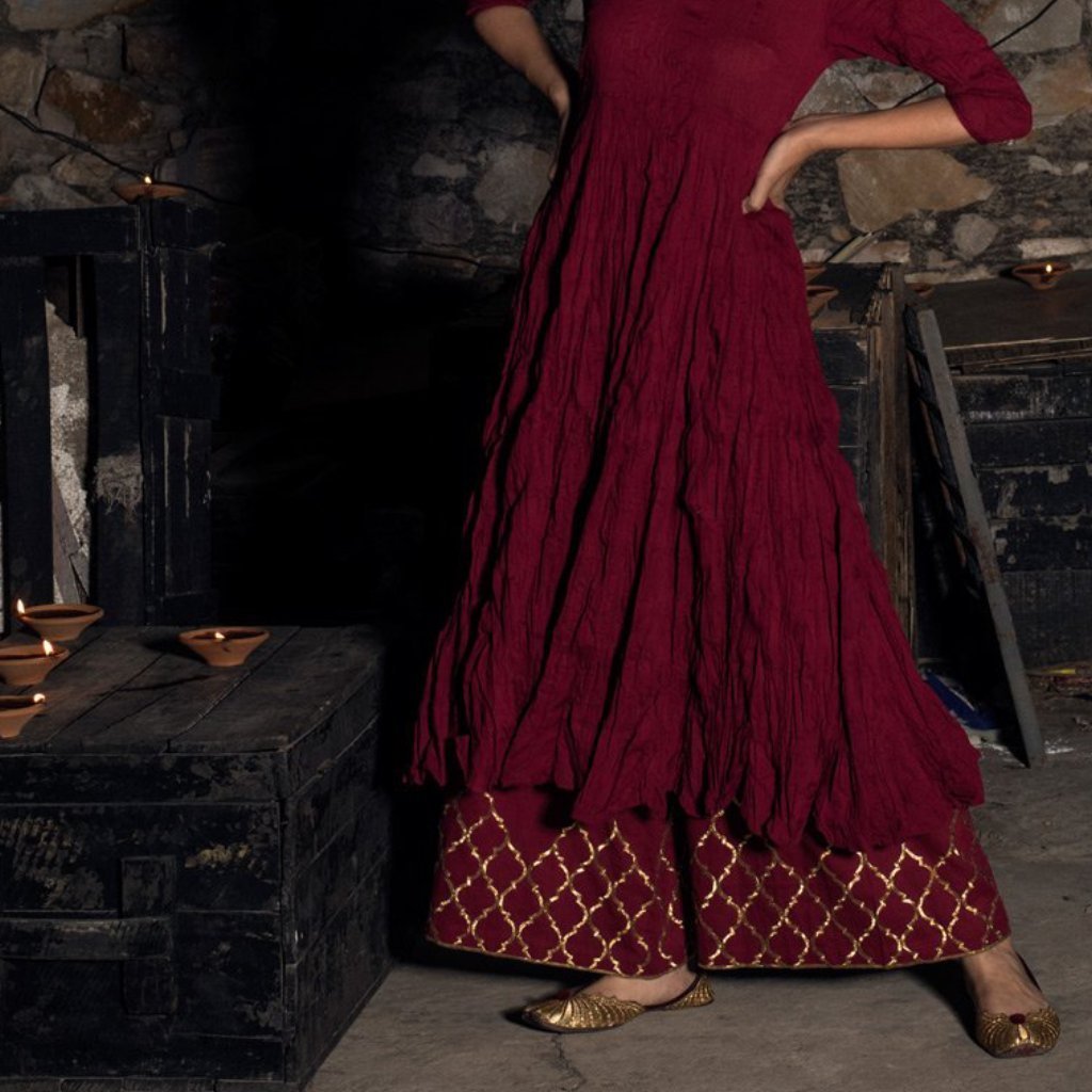 CHINAAR (Pant/Pajama-Maroon) - Tokree Shop Jaipur