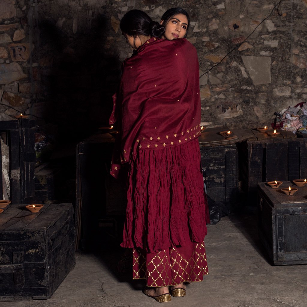 SEEMA (Kurta/Dress-Maroon) - Tokree Shop Jaipur