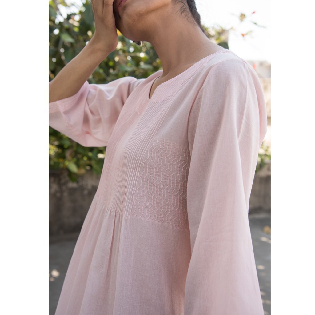 RITA (Kurta/Dress-Powder Pink) - Tokree Shop Jaipur