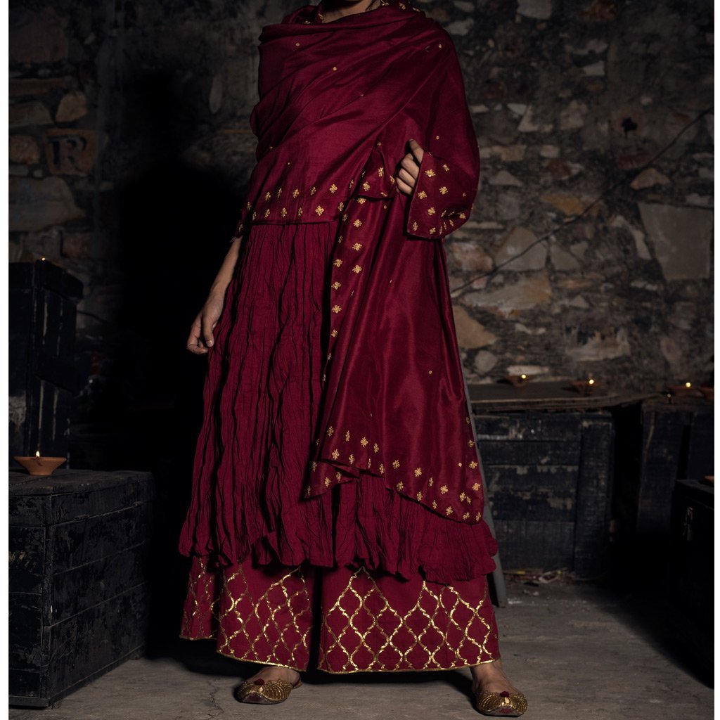 HARITA (Kurta/Dress-Maroon) - Tokree Shop Jaipur