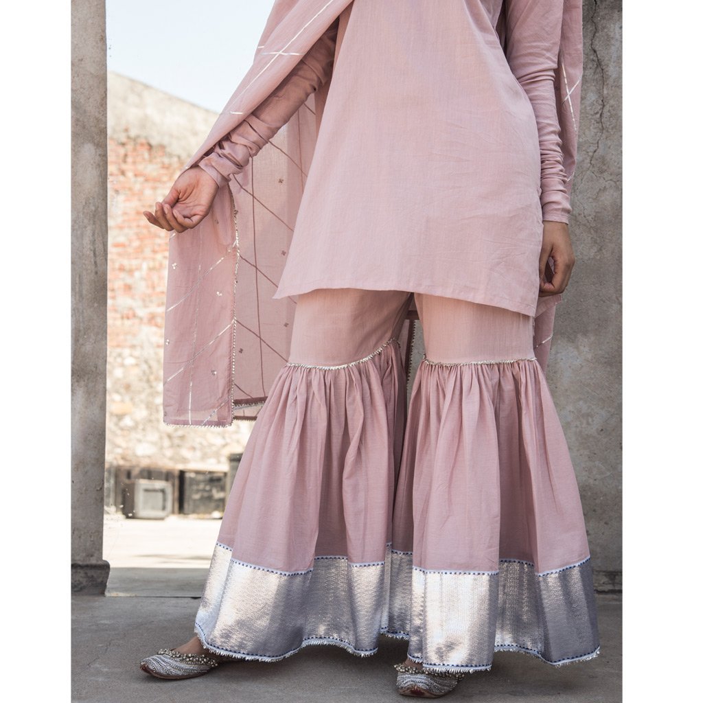 AFSANA (Sharara-Old Rose) - Tokree Shop Jaipur