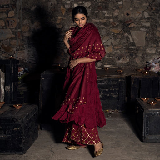 KALPANA (Dupatta-Maroon) - Tokree Shop Jaipur