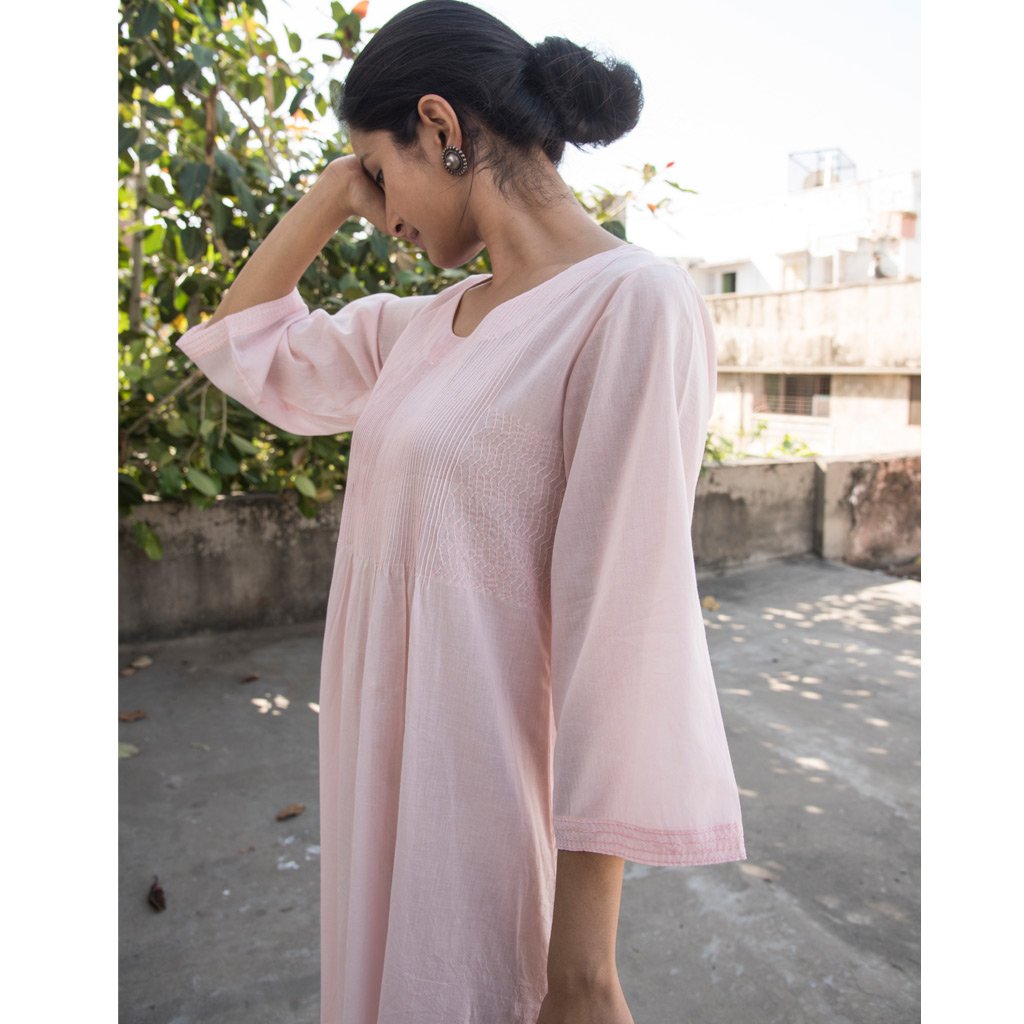 RITA (Kurta/Dress-Powder Pink) - Tokree Shop Jaipur