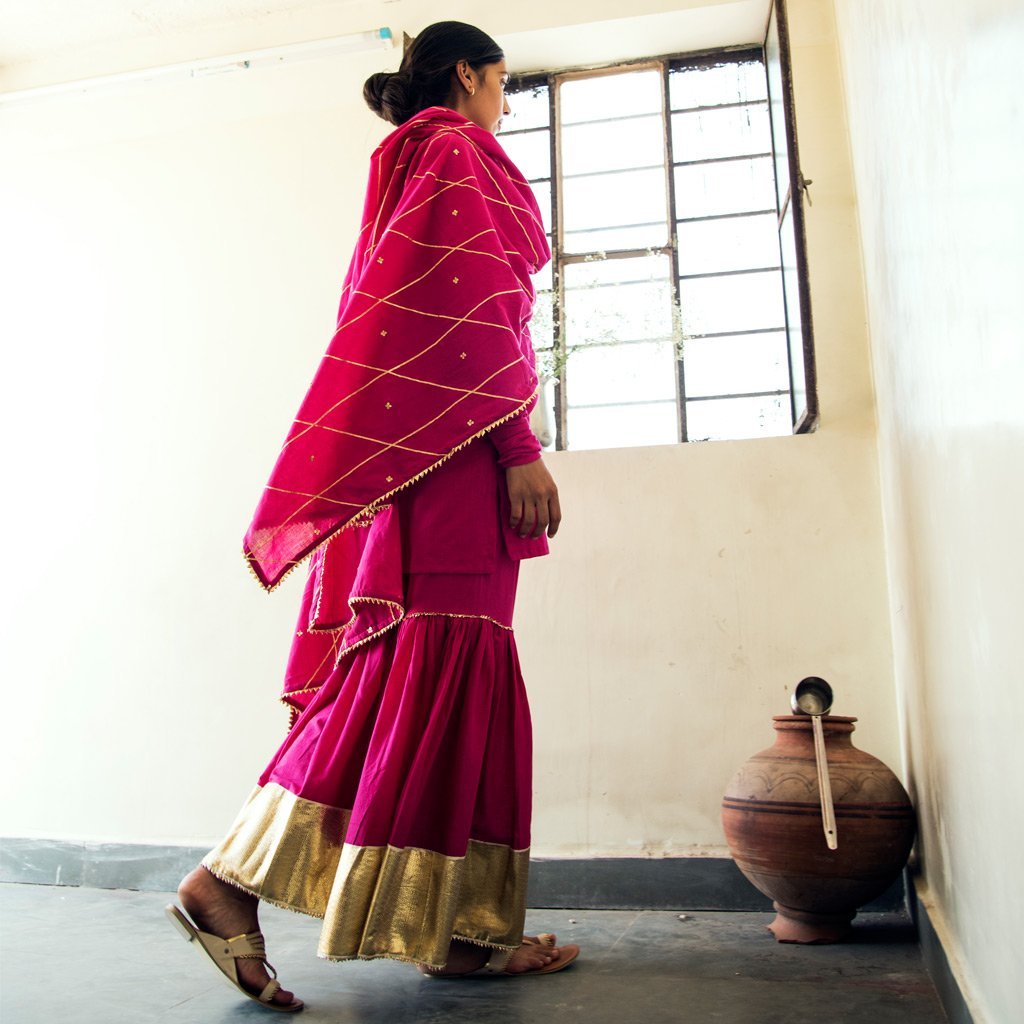 AINI (Sharara-Rani Pink) - Tokree Shop Jaipur