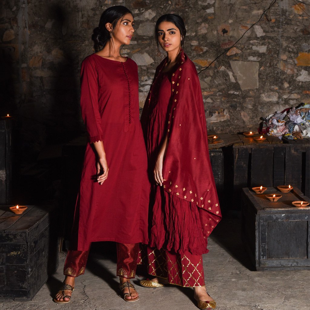 KALPANA (Dupatta-Maroon) - Tokree Shop Jaipur