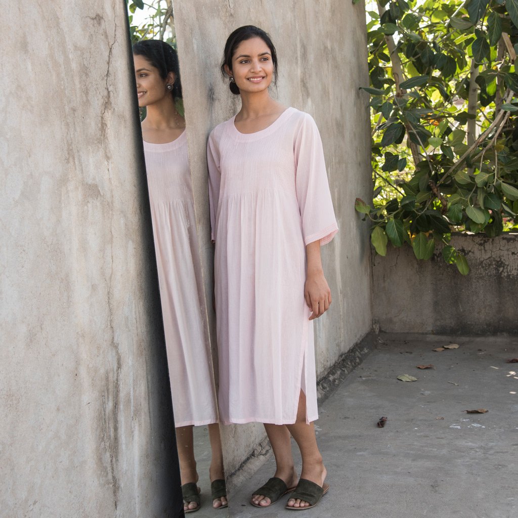 RITA (Kurta/Dress-Powder Pink) - Tokree Shop Jaipur